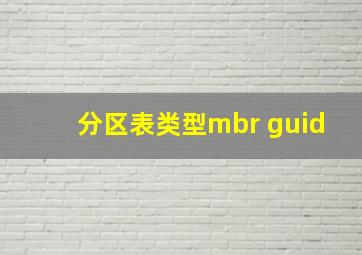 分区表类型mbr guid